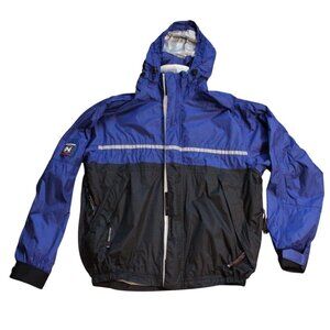 Nautica Competition Mens Blue Nylon Jacket Size Large Water Performance Nautex